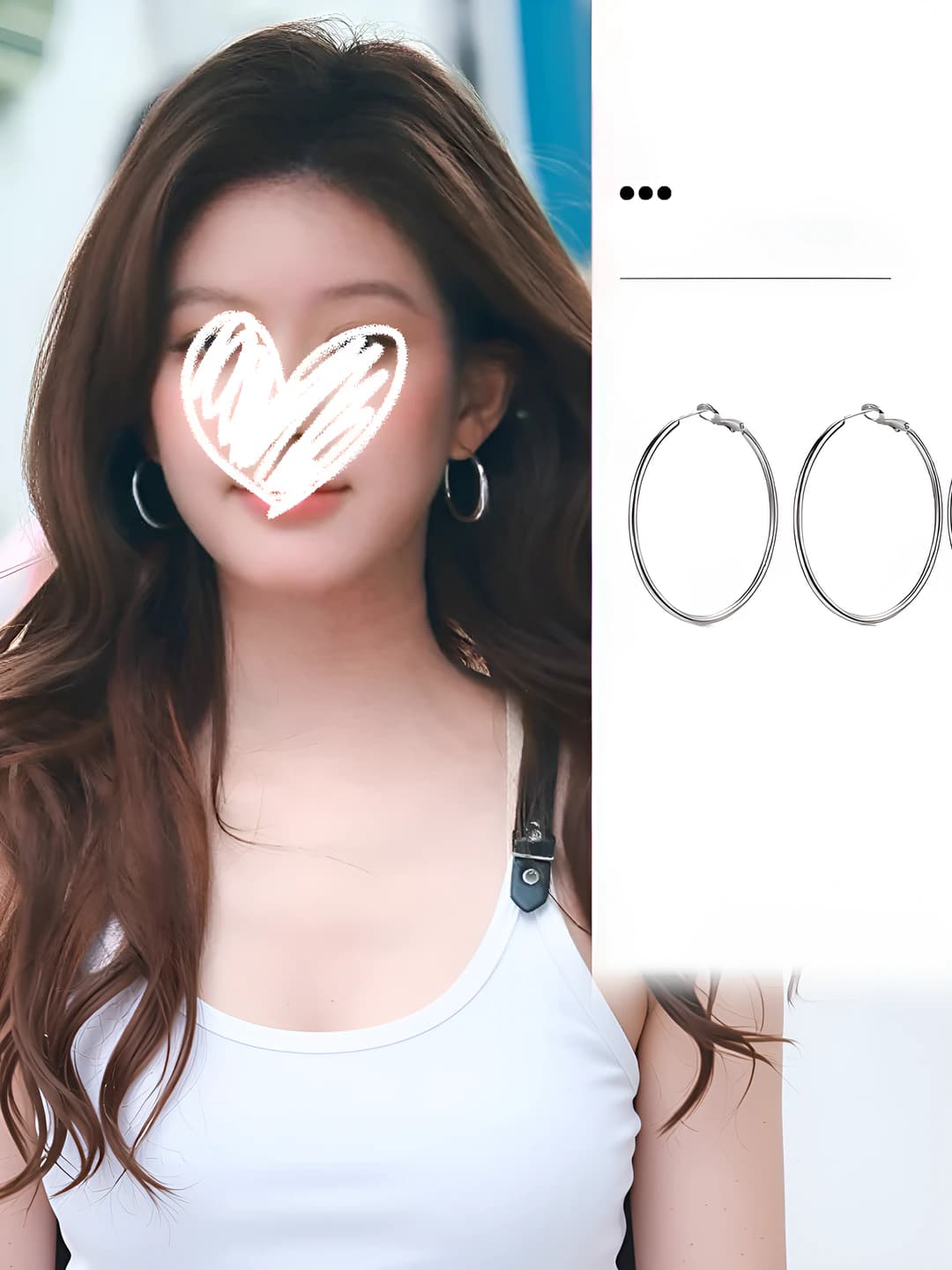 3CM silver hoop earrings