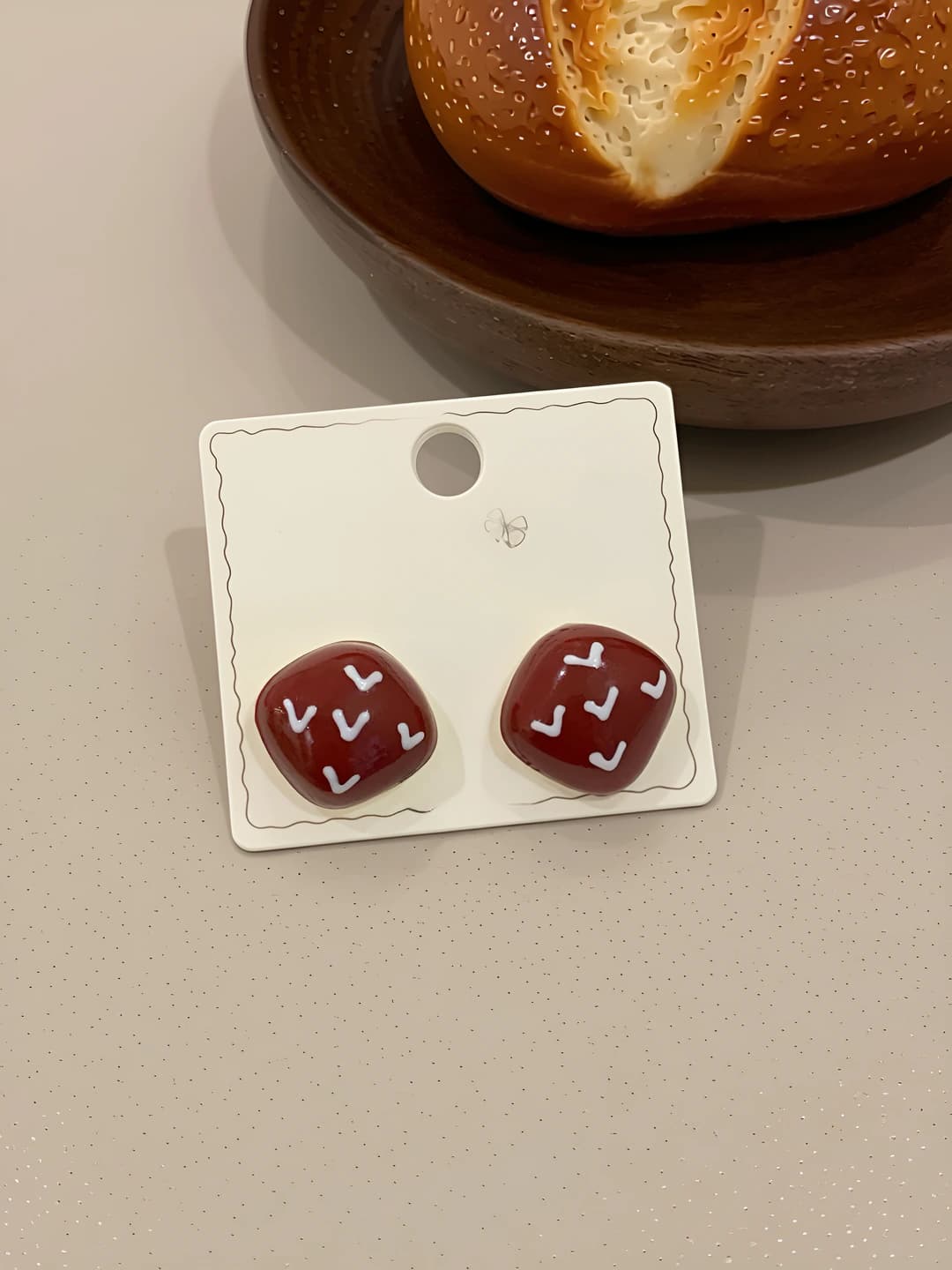 Red square studs