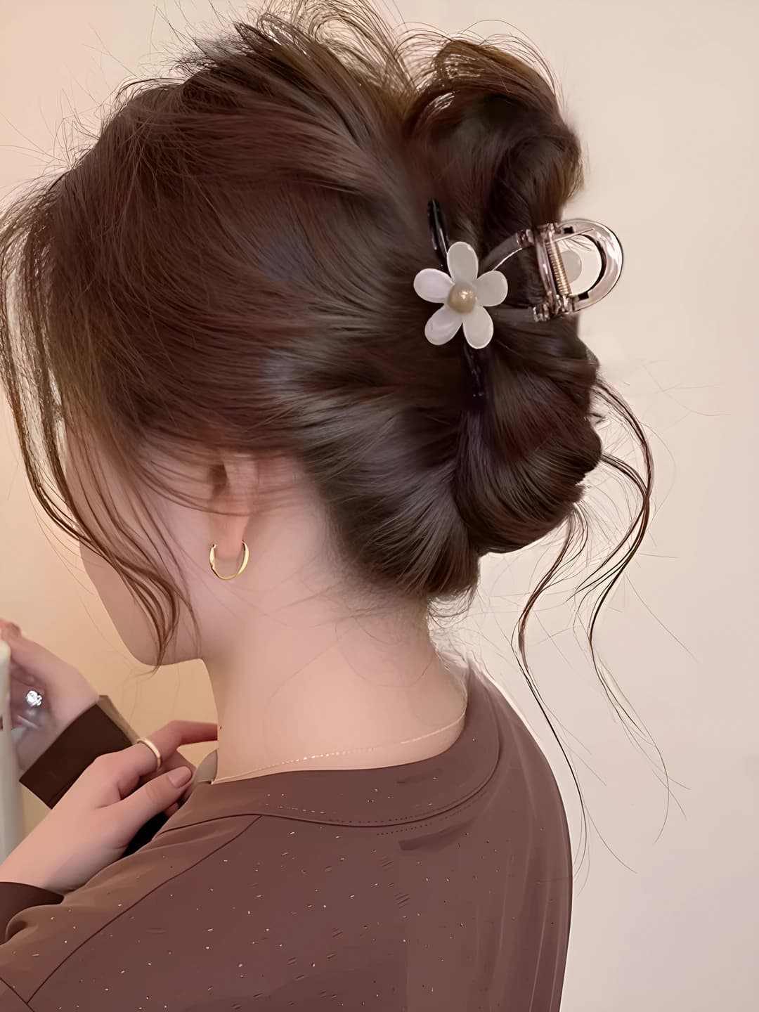 1# Бежевый 5-лепестковый цветок 8cm