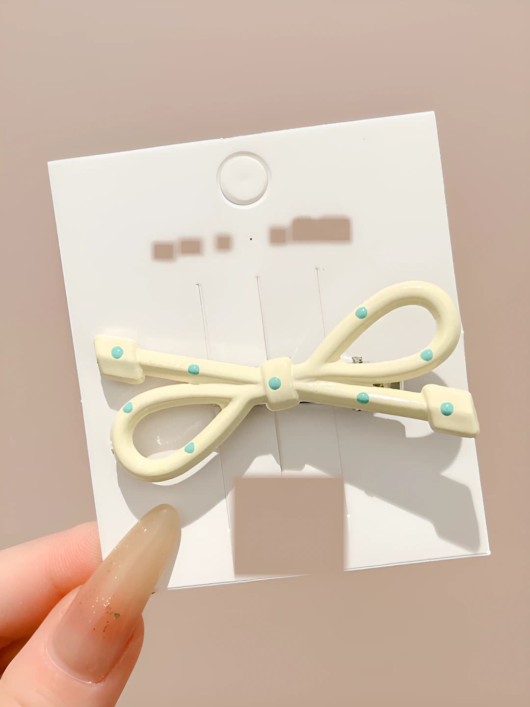 2# Beige bow, ~6 cm
