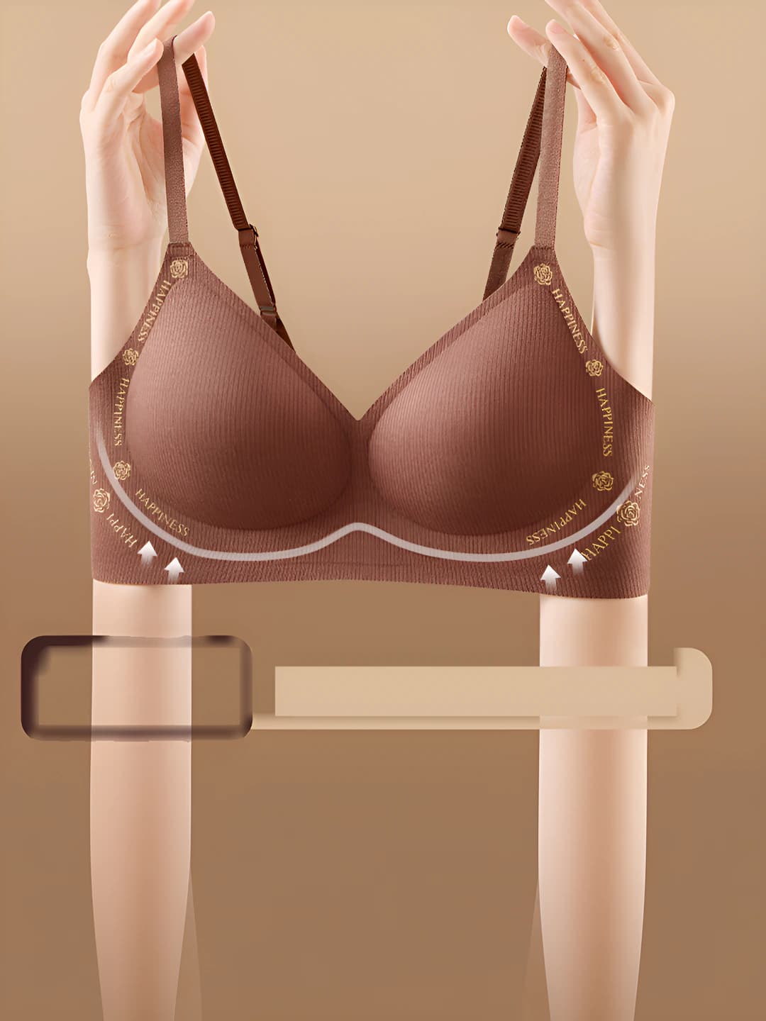 Women's warm bra, seamless, breathable, lift, push-up, for autumn and winter