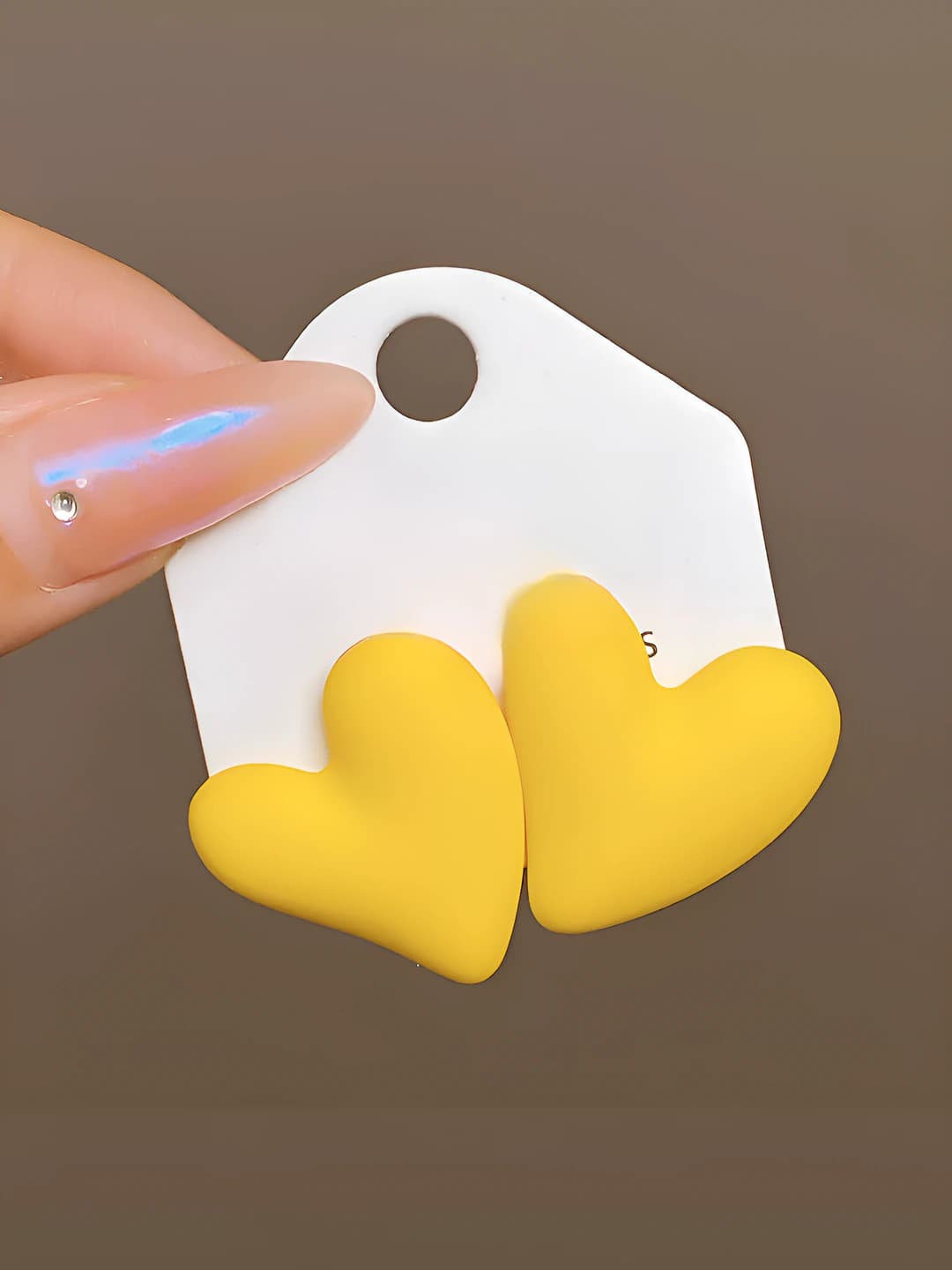 Heart yellow studs