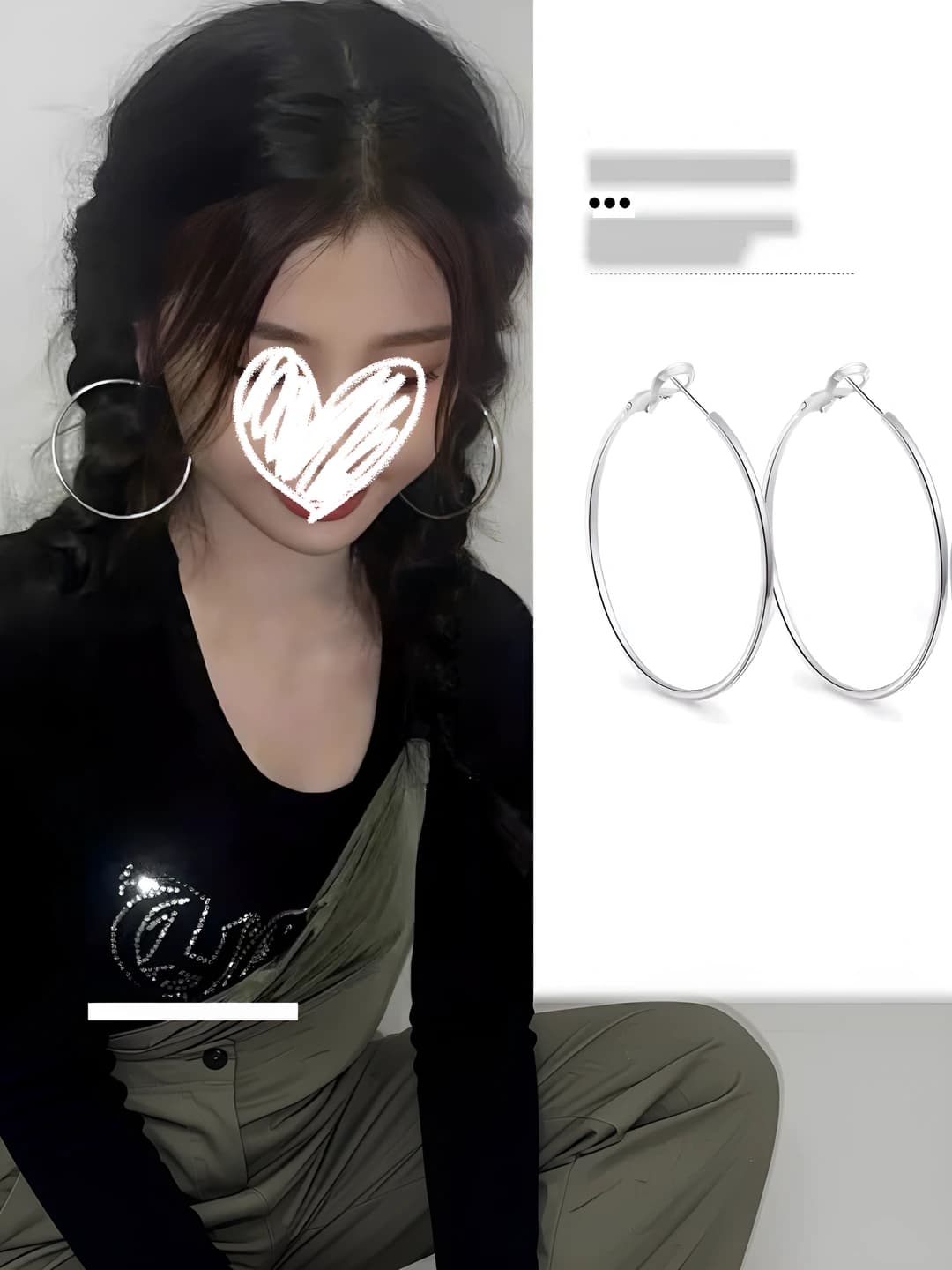 7 cm silver hoop earrings
