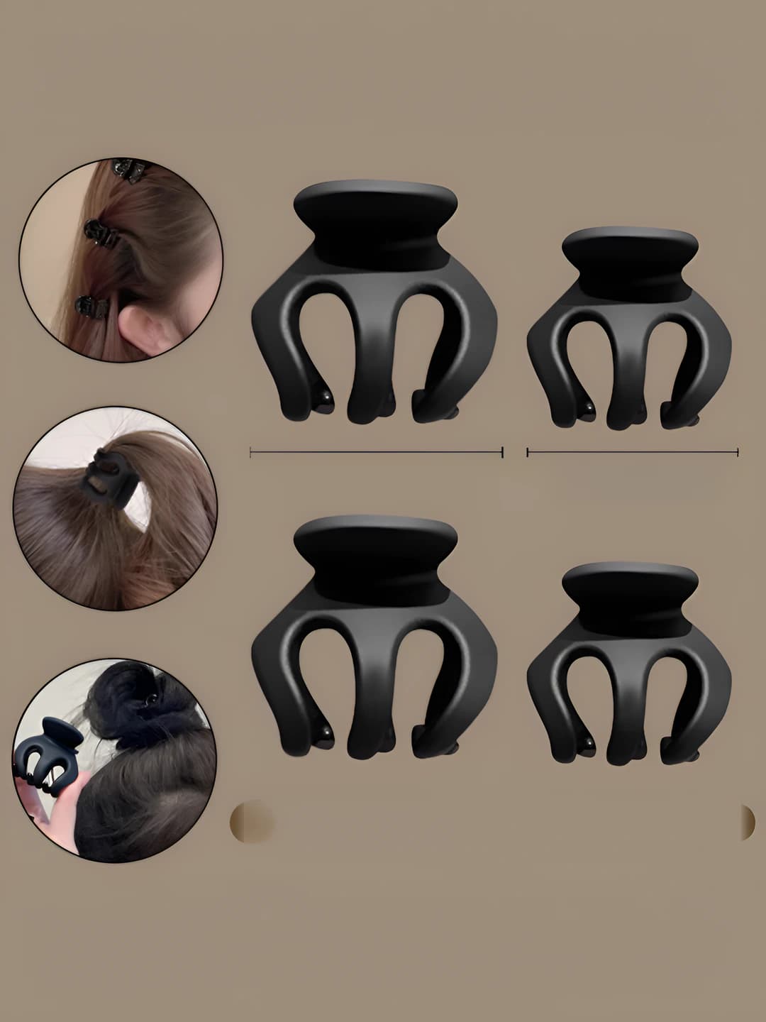 6# Large Black + Medium Black 4 pcs