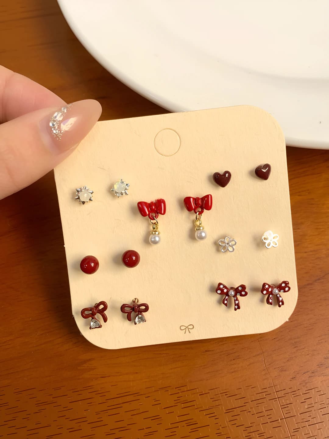 NEX13 Cross pearl earrings set