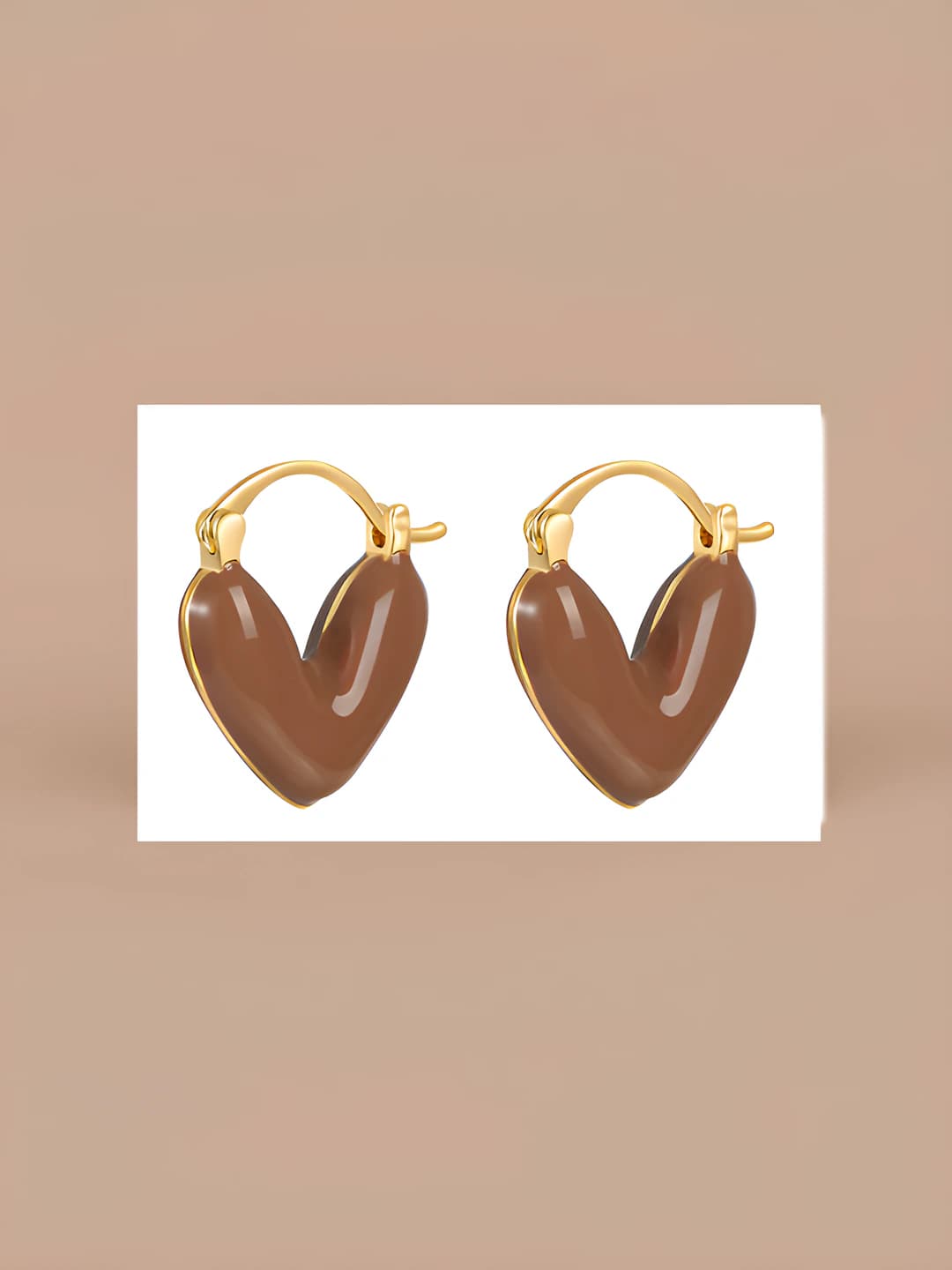 Red - Heart shaped ear clips (1 pair)