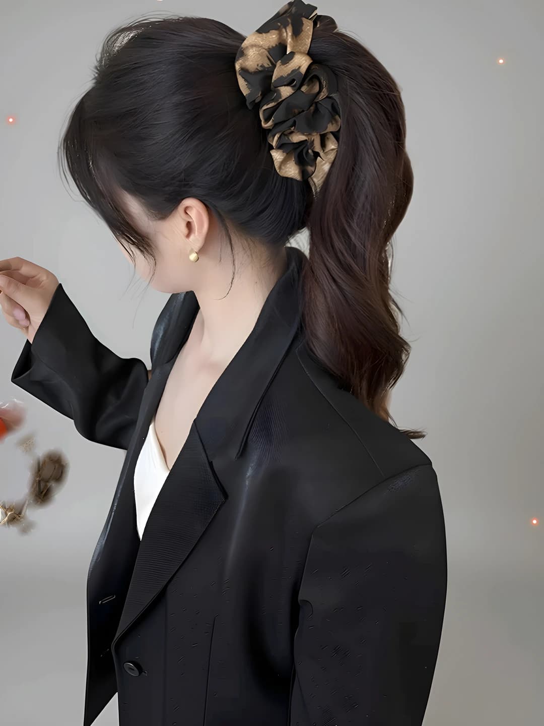 1# Leopard banana clip - base 10 cm, total 11.5 cm