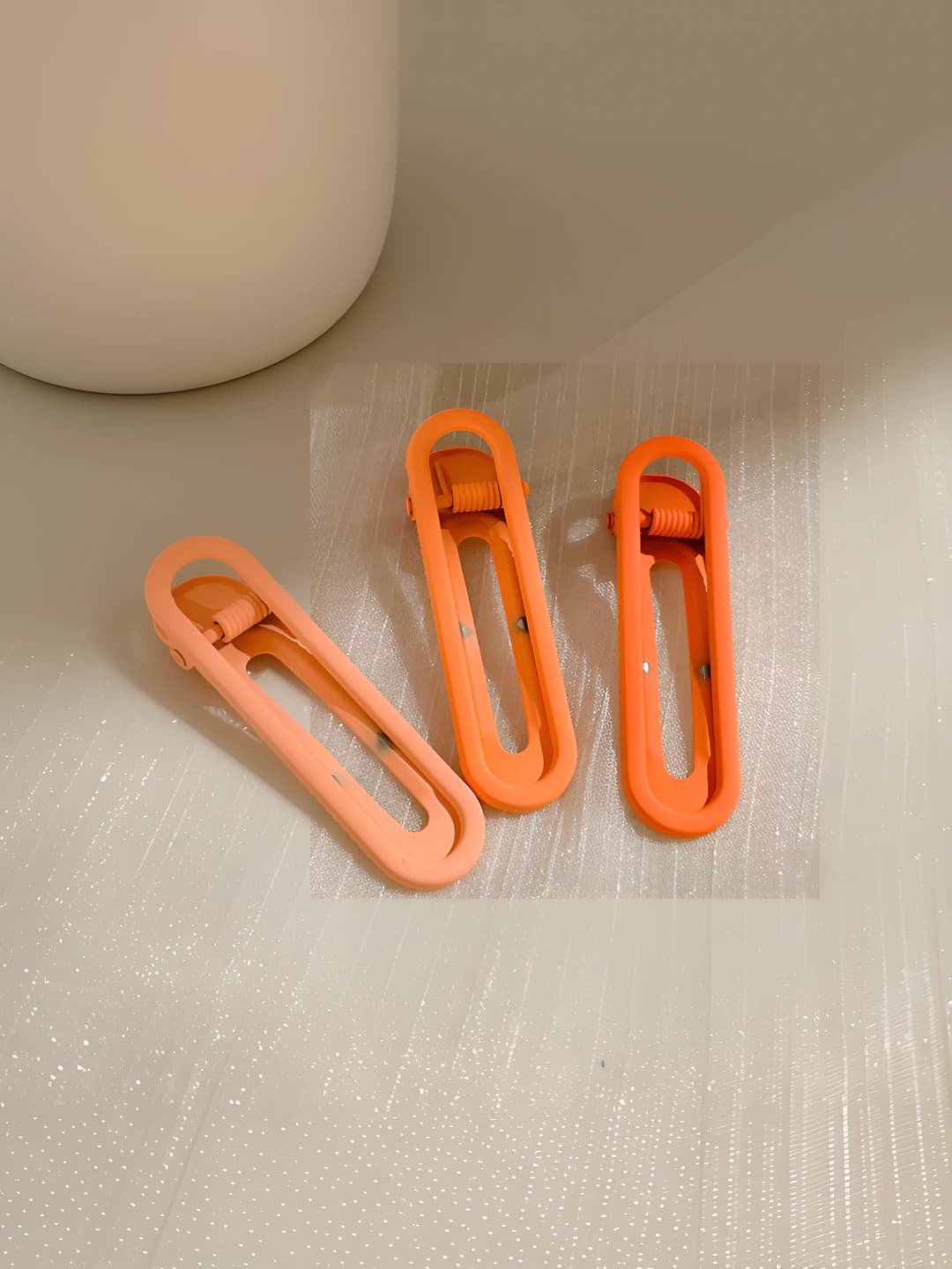 Orange gradient 3-piece hair clips