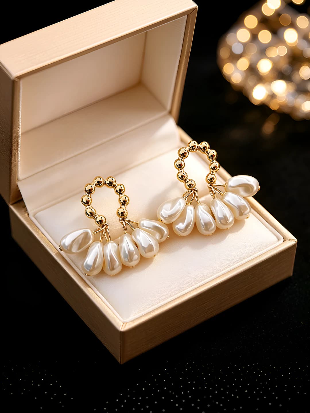Pearl pendant stud