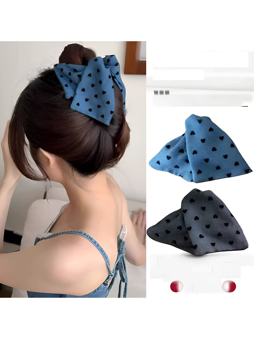 Women's triangular fabric hair clip (shark/claw clip)