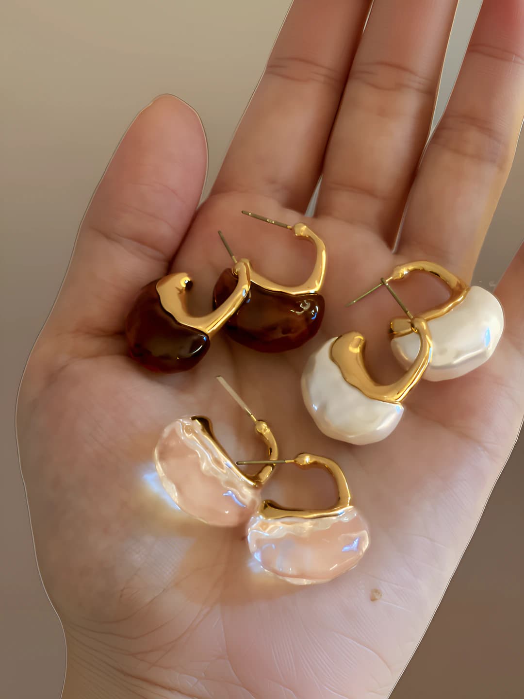 Ayollar uchun retro uslubdagi geometrik shakldagi oval resin drop earrings