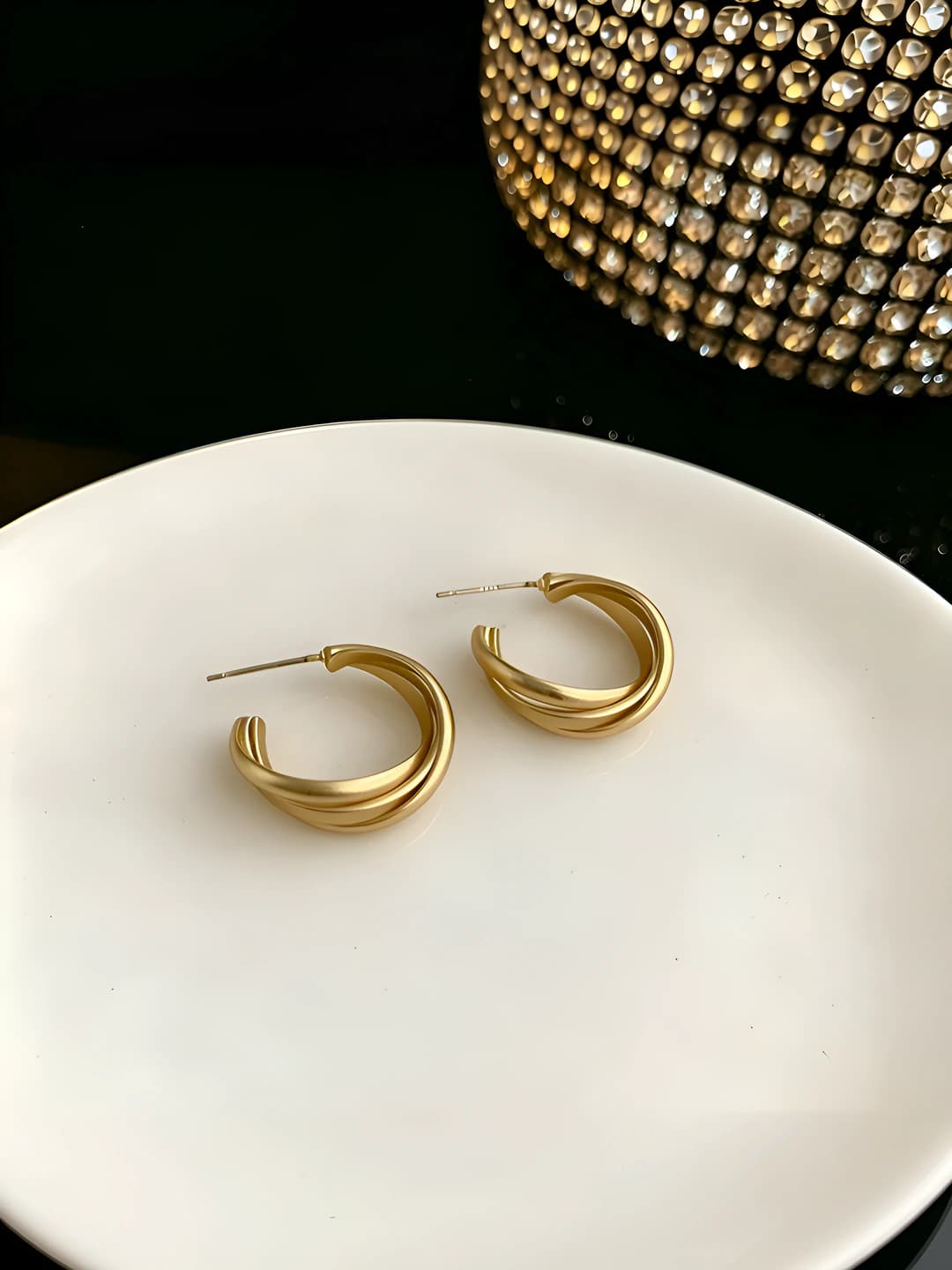 Gold matte studs