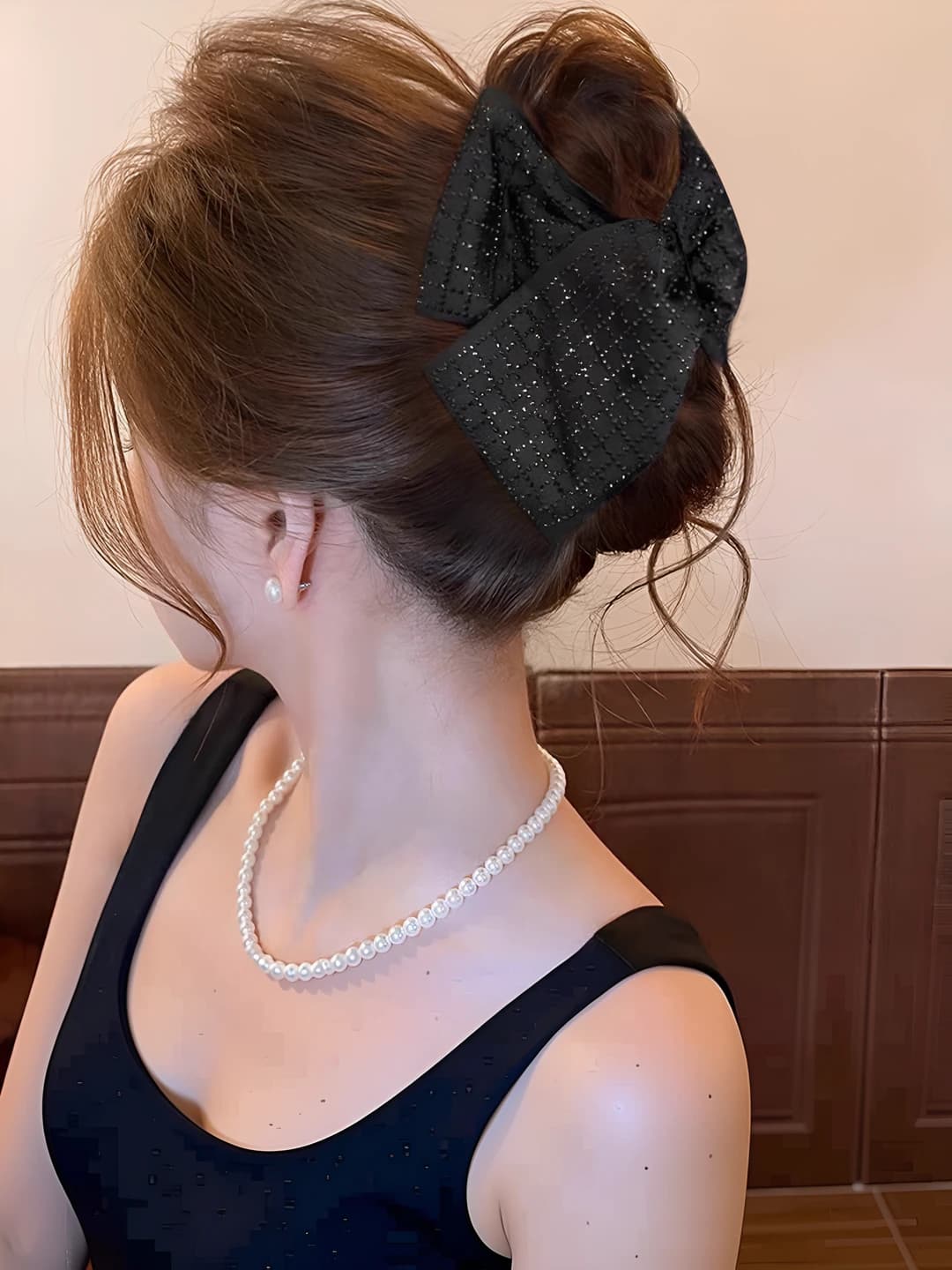 Square rhinestone claw clip - 13 cm