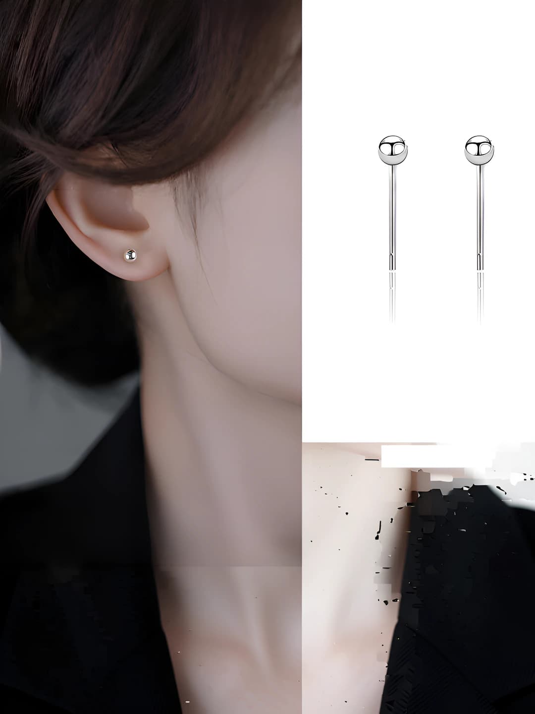 1# Simple small stud earrings