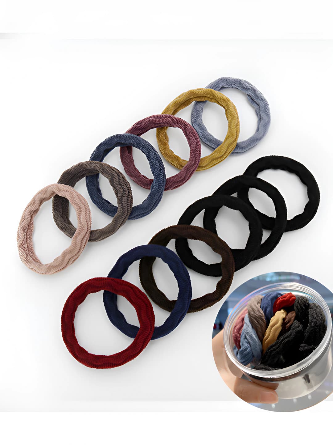 Black + multicolour wavy, 20 pcs