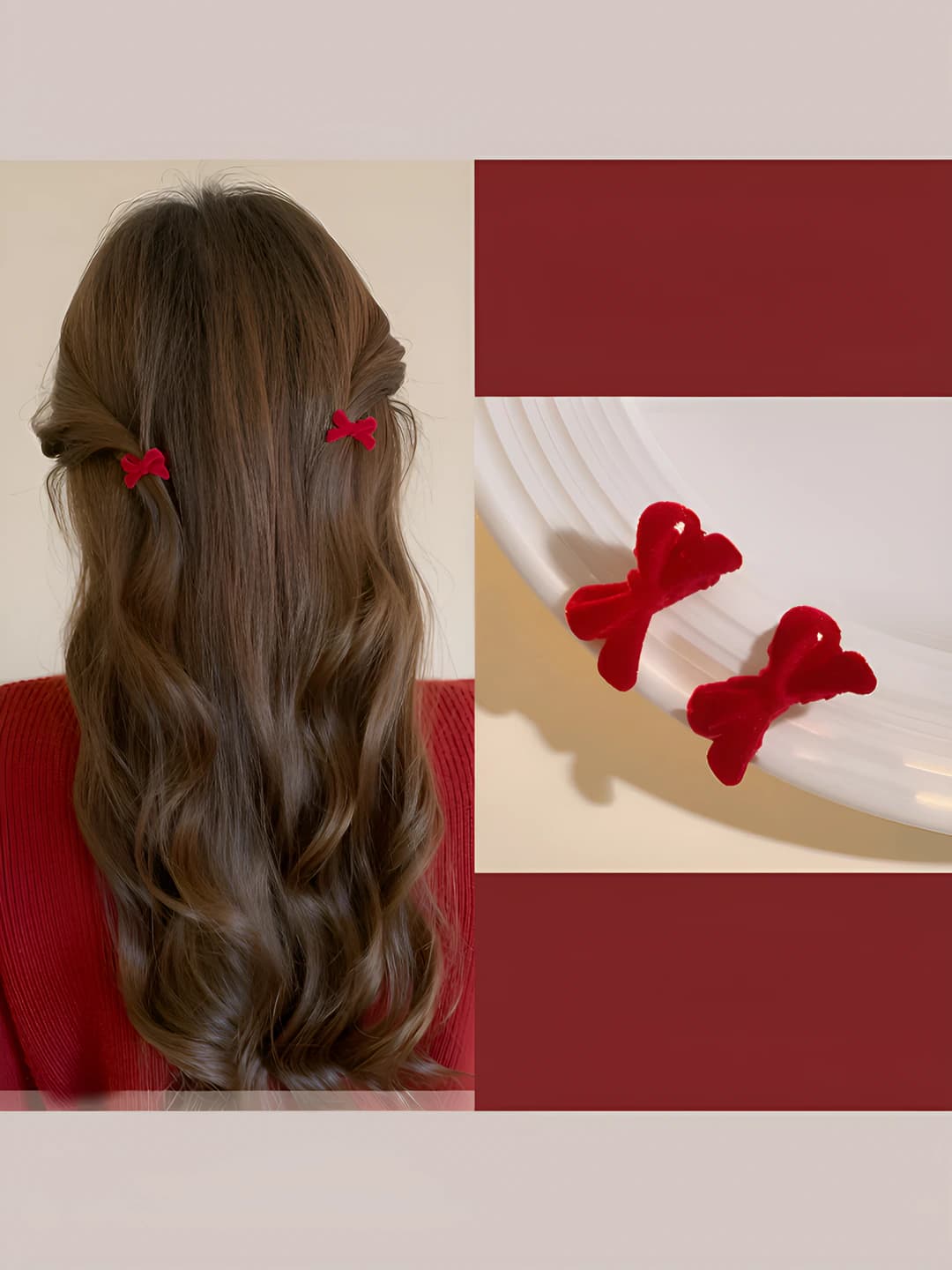 9# Red pair clip 1 pair (plastic)