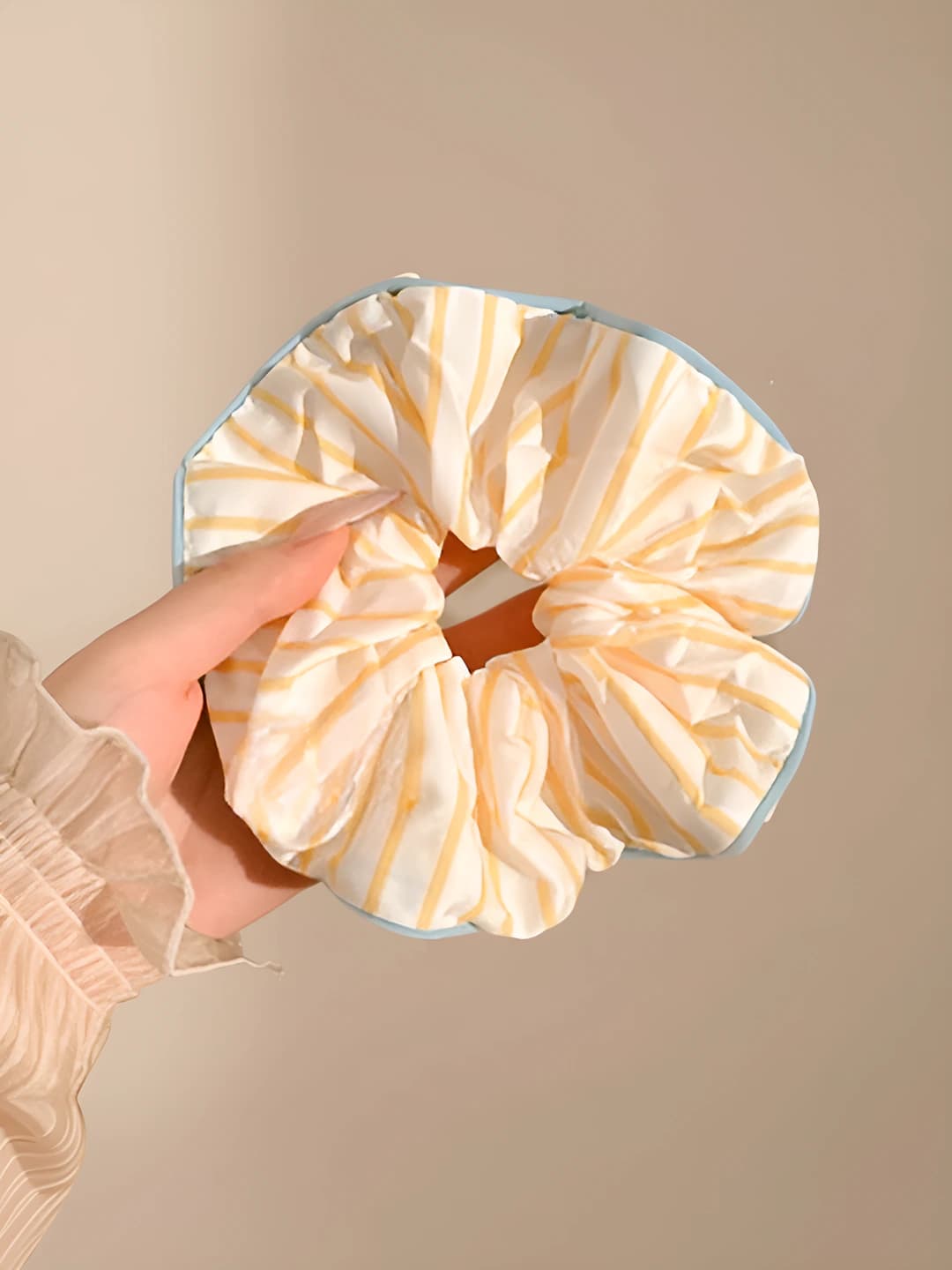 1# Yellow striped scrunchie