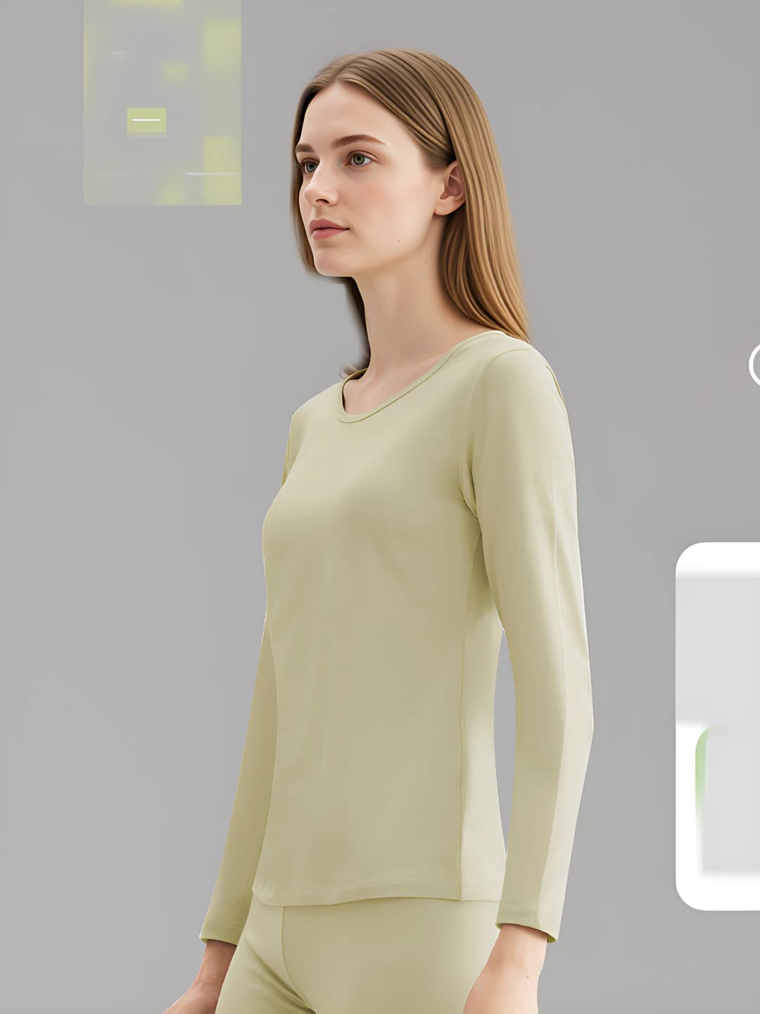 Women [Jacket] Light cream green