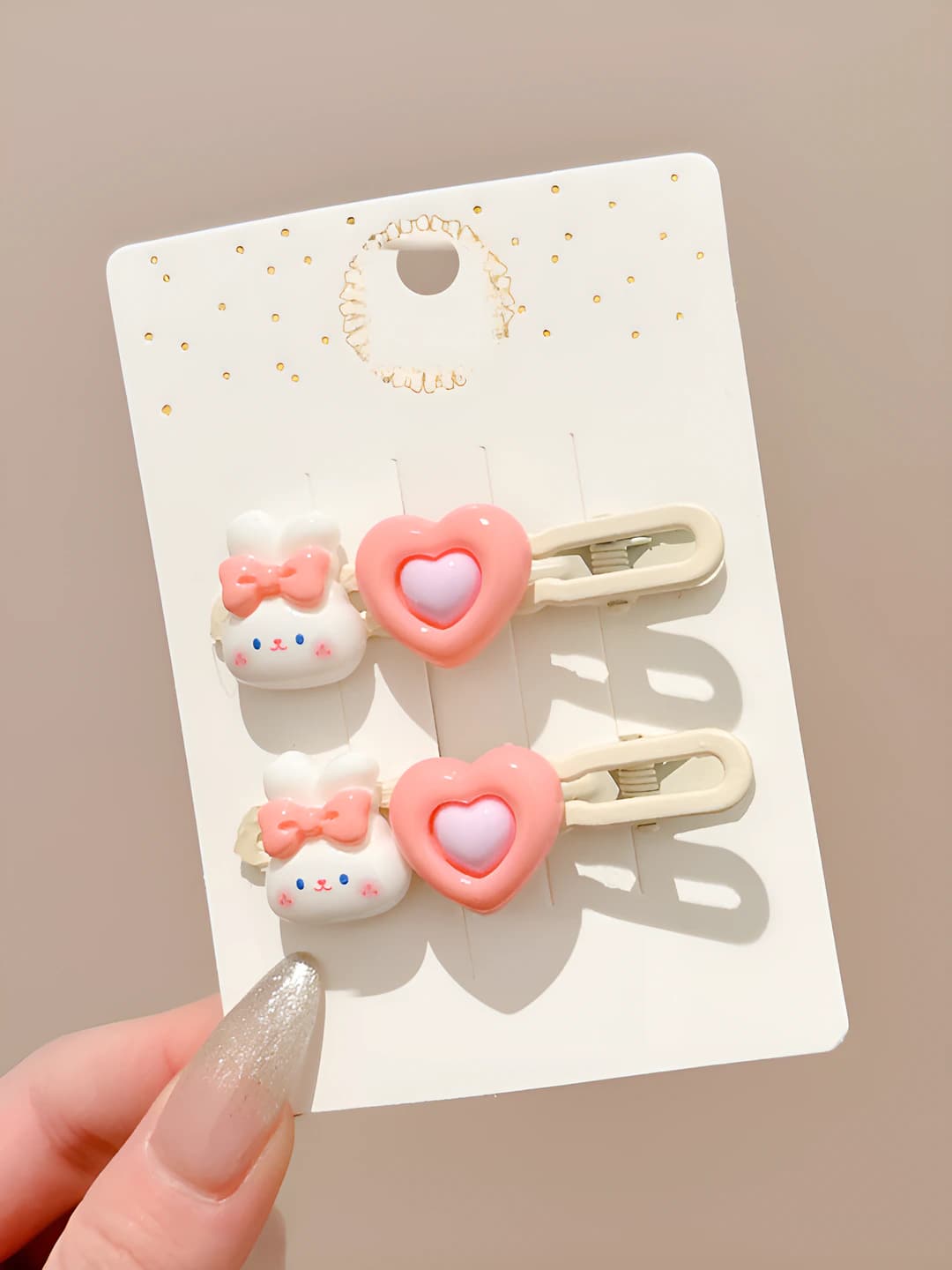 8# Bunny hearts, 1 pair, 6 cm