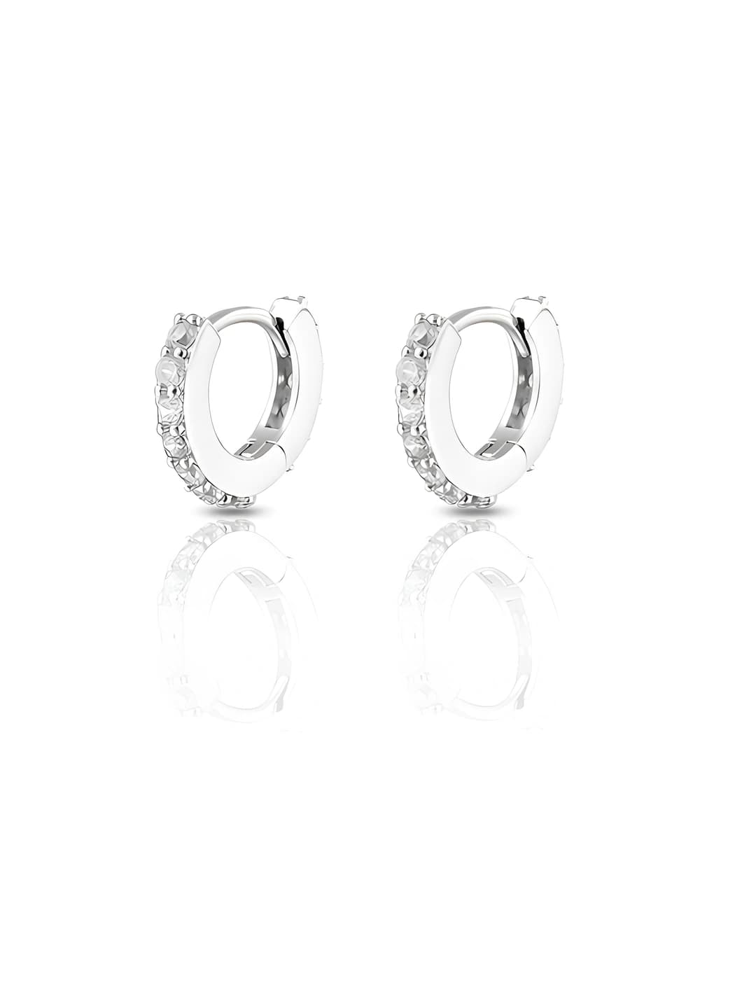 Silver 6mm hoop earrings pair