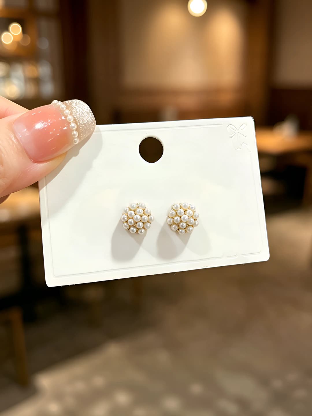 925 silver, full pearl studs