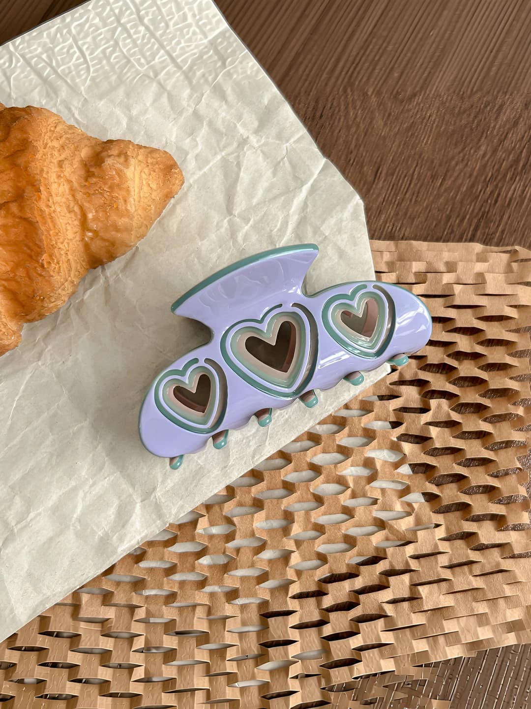 Cutout heart half circle-Purple