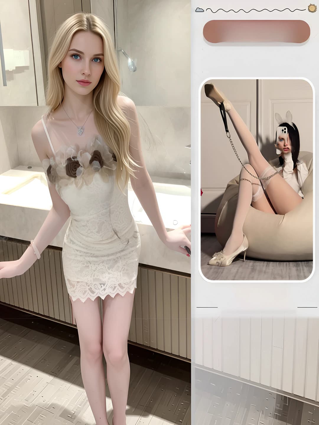 Off-white + white stockings