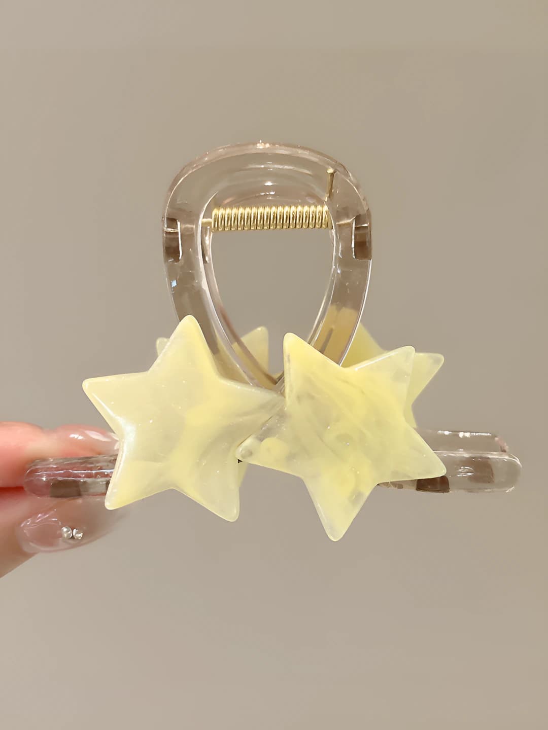 3# Yellow stars clip, 8 cm