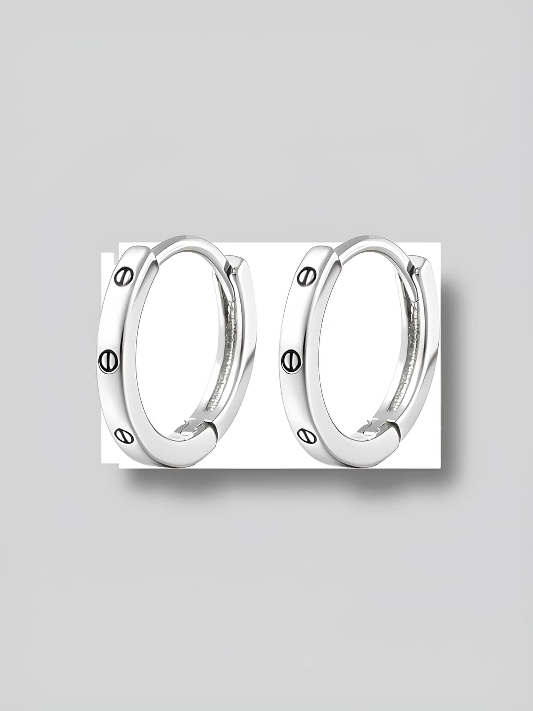 Silver - circle ear clips