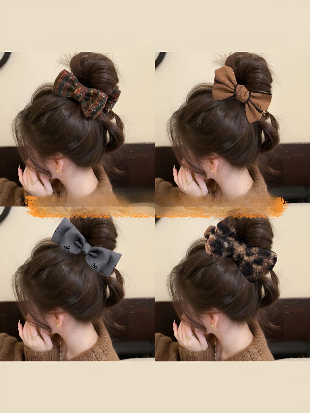 Women's hair clips and combs for autumn-winter, handmade, with pearls and clip