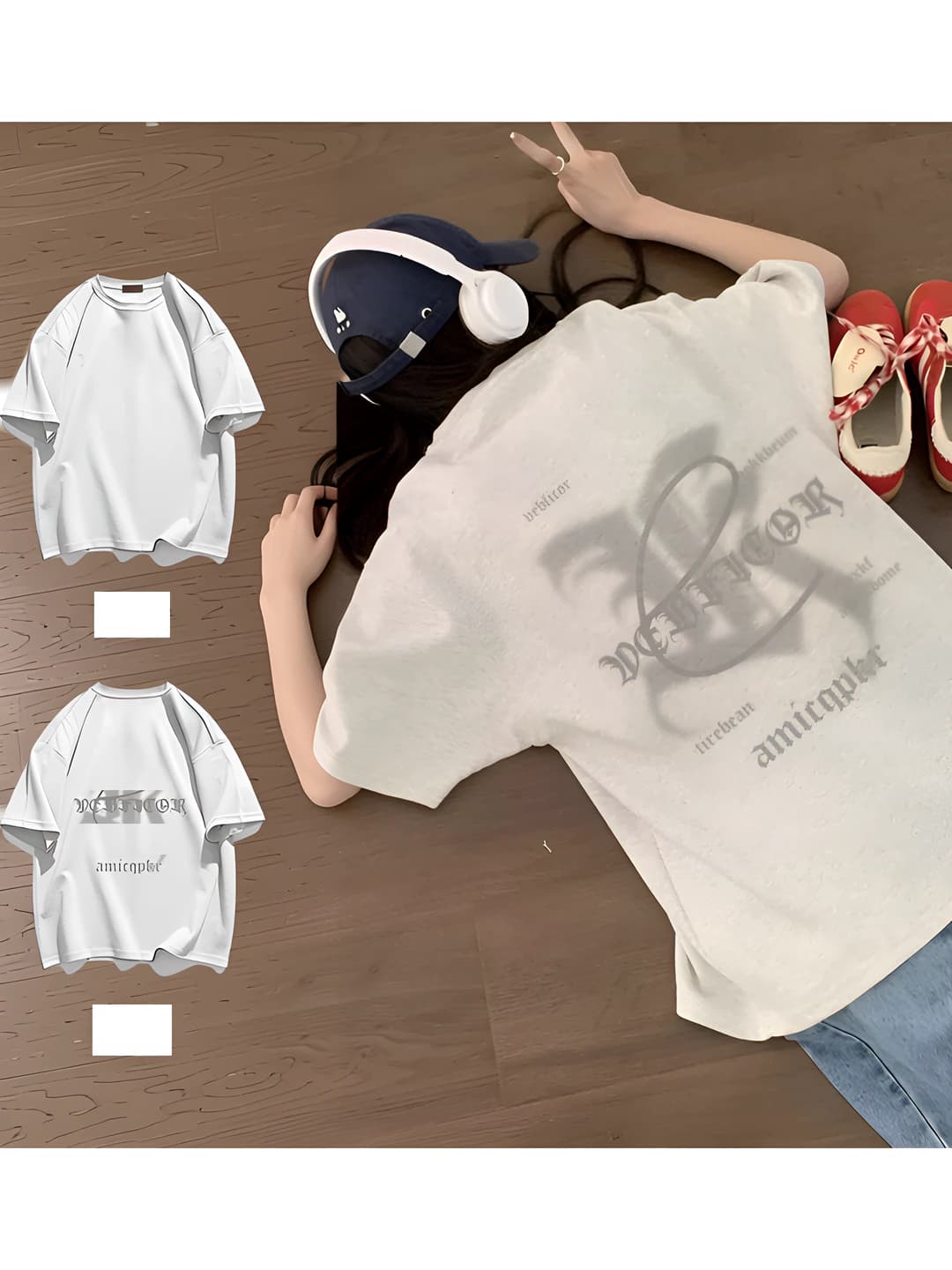 Women's crew neck, short sleeve, oversize fit, printed casual t-shirt