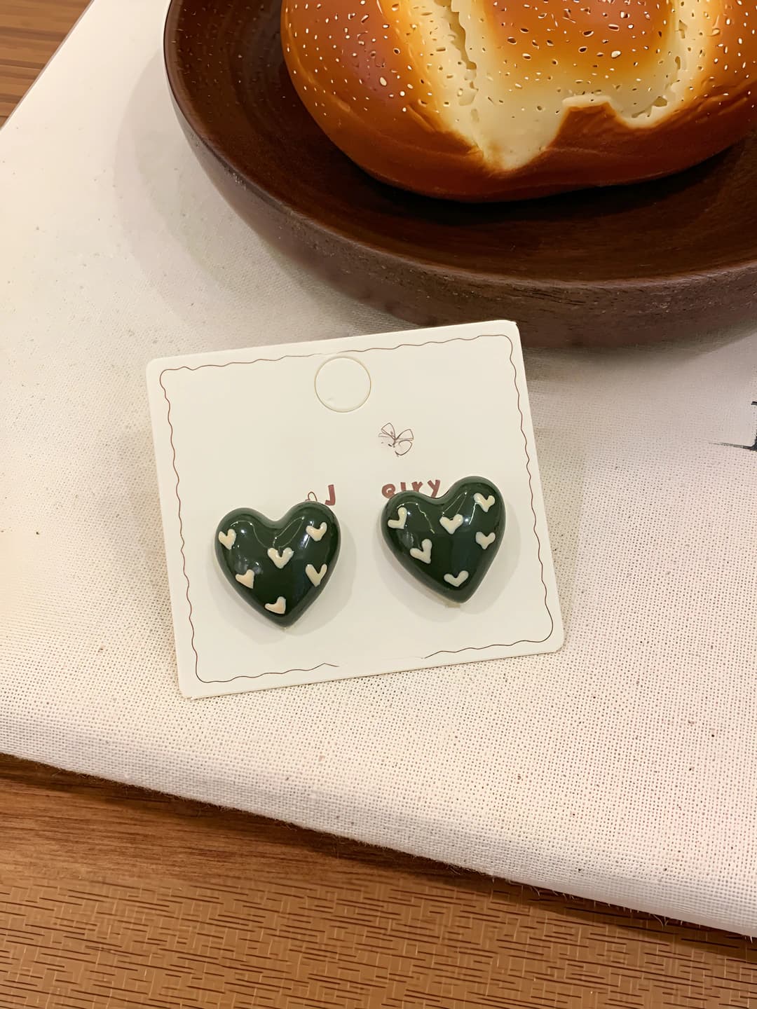 Green heart studs