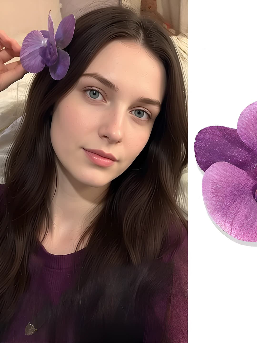 3# Purple phalaenopsis duckbill clip