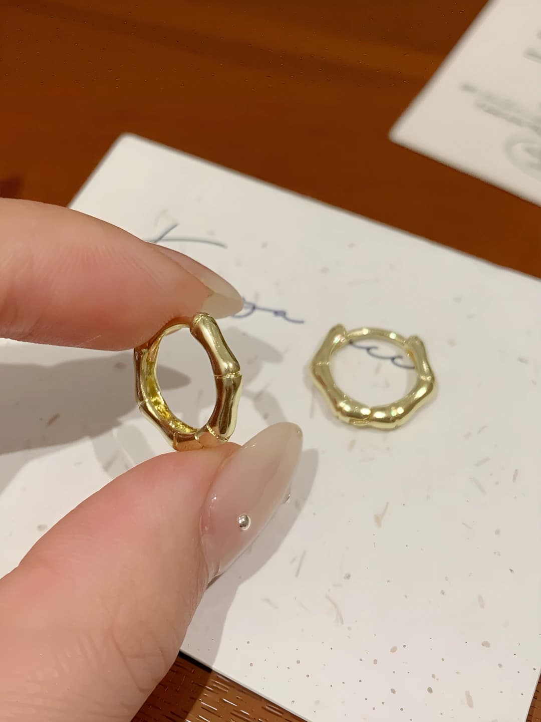 Gold bamboo earrings