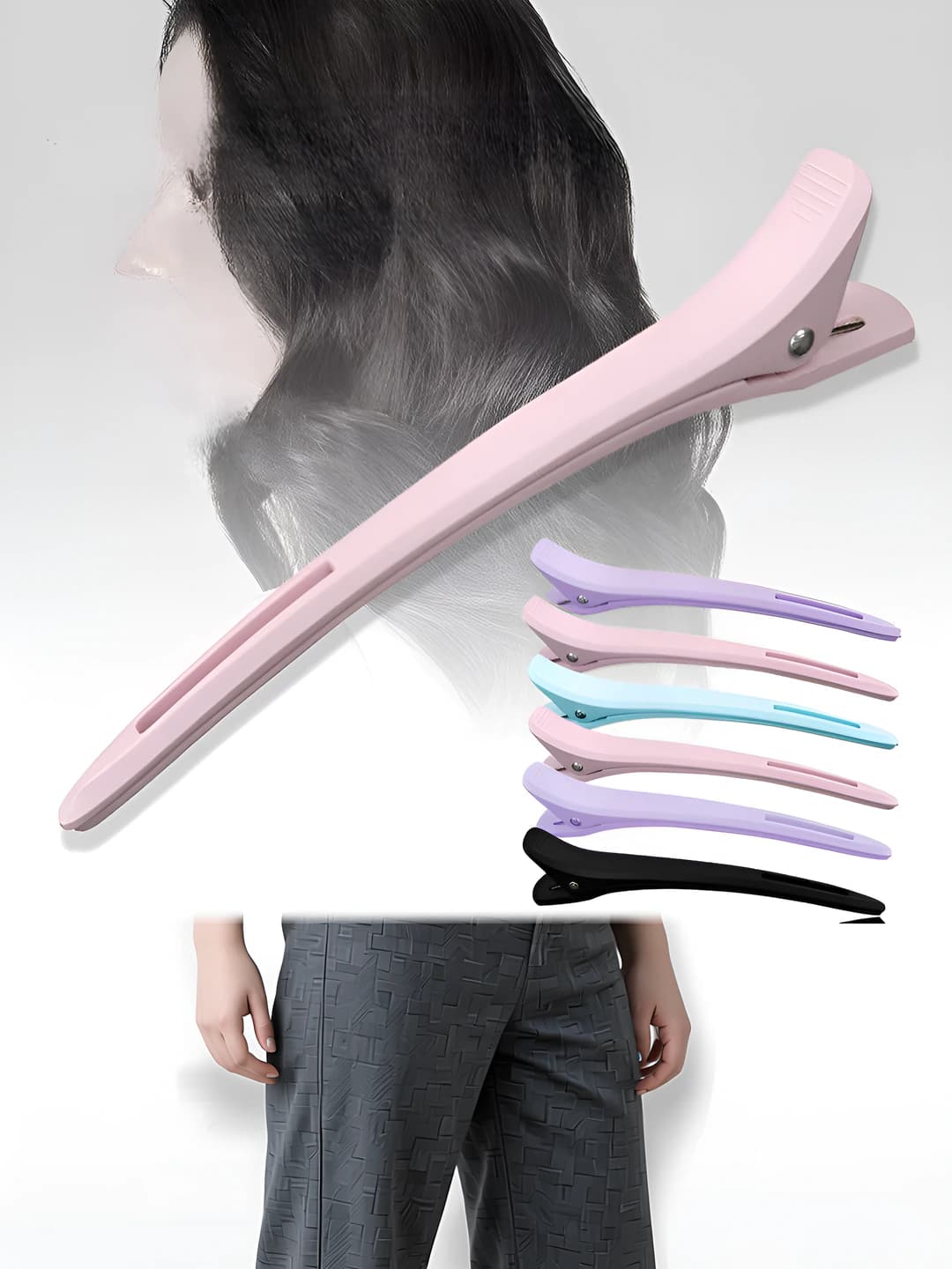 Women's hair clips and combs: plastic, colorful, seamless hair clips in Korean style