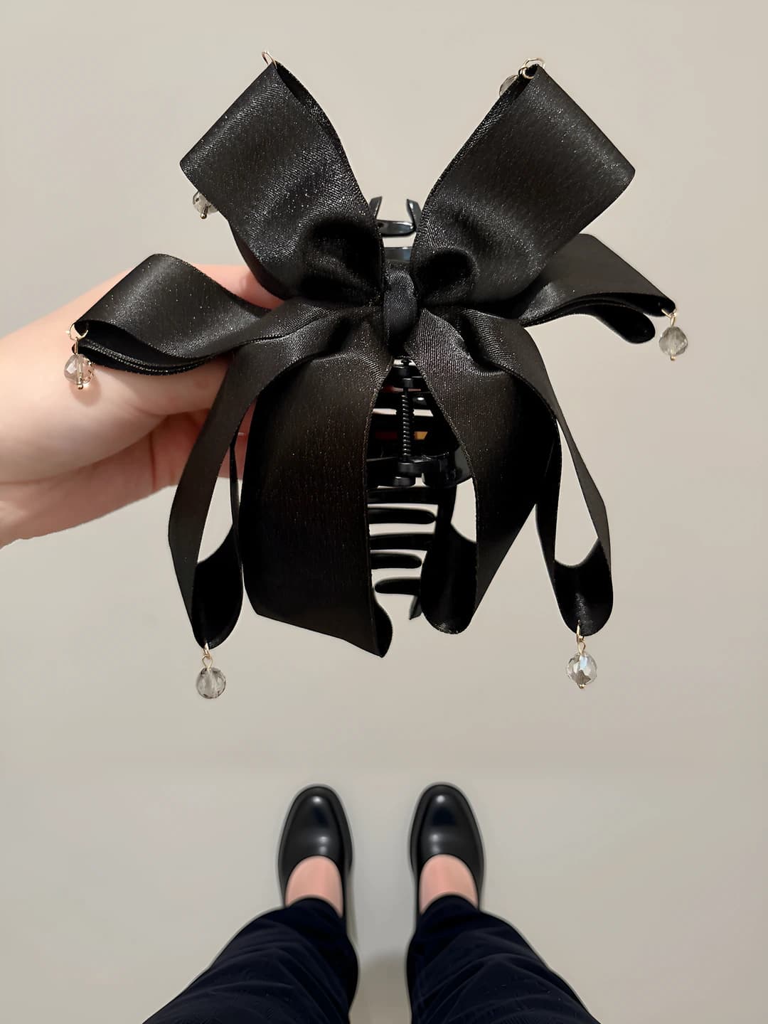 Dark black, ~13 cm