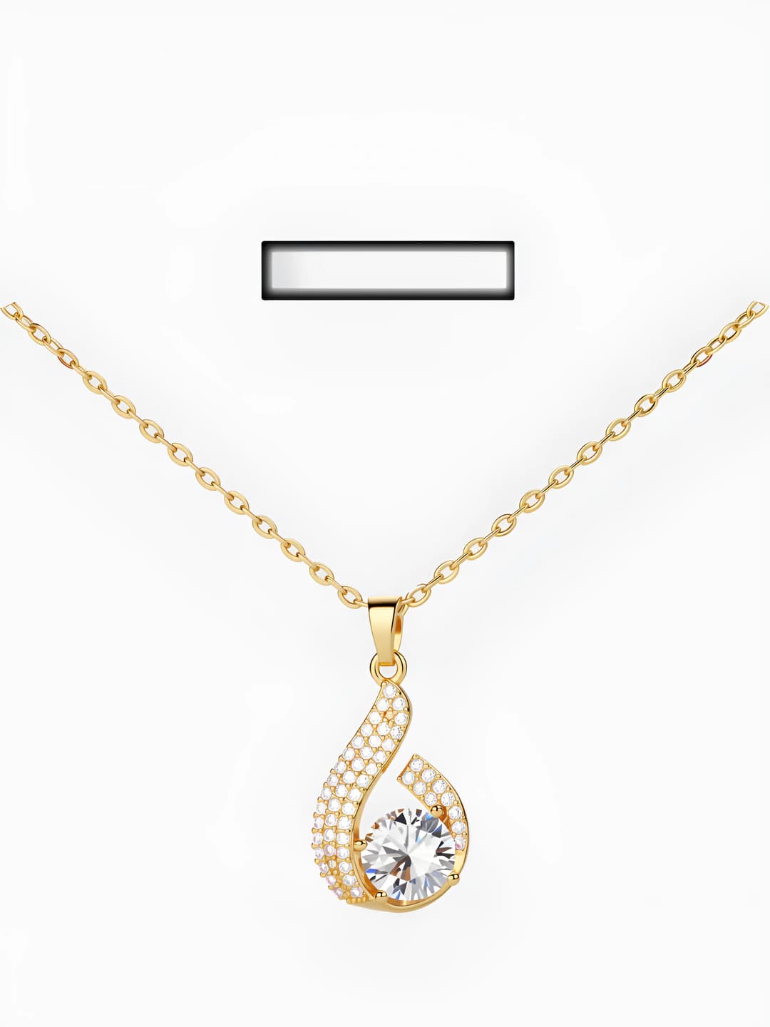 Ayollar uchun mosan o'xshash toshli notalar shaklidagi kulonli zanjir, mis qotishma, moissanite, 41-50 sm