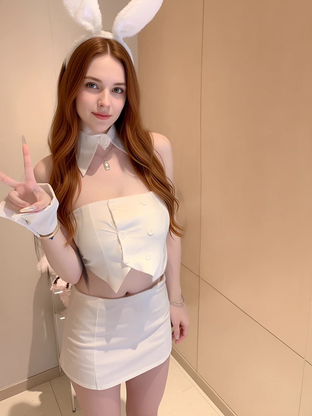 Bralette + Skirt 5-Piece Set [Includes Sleeve Socks + Neck Scarf]