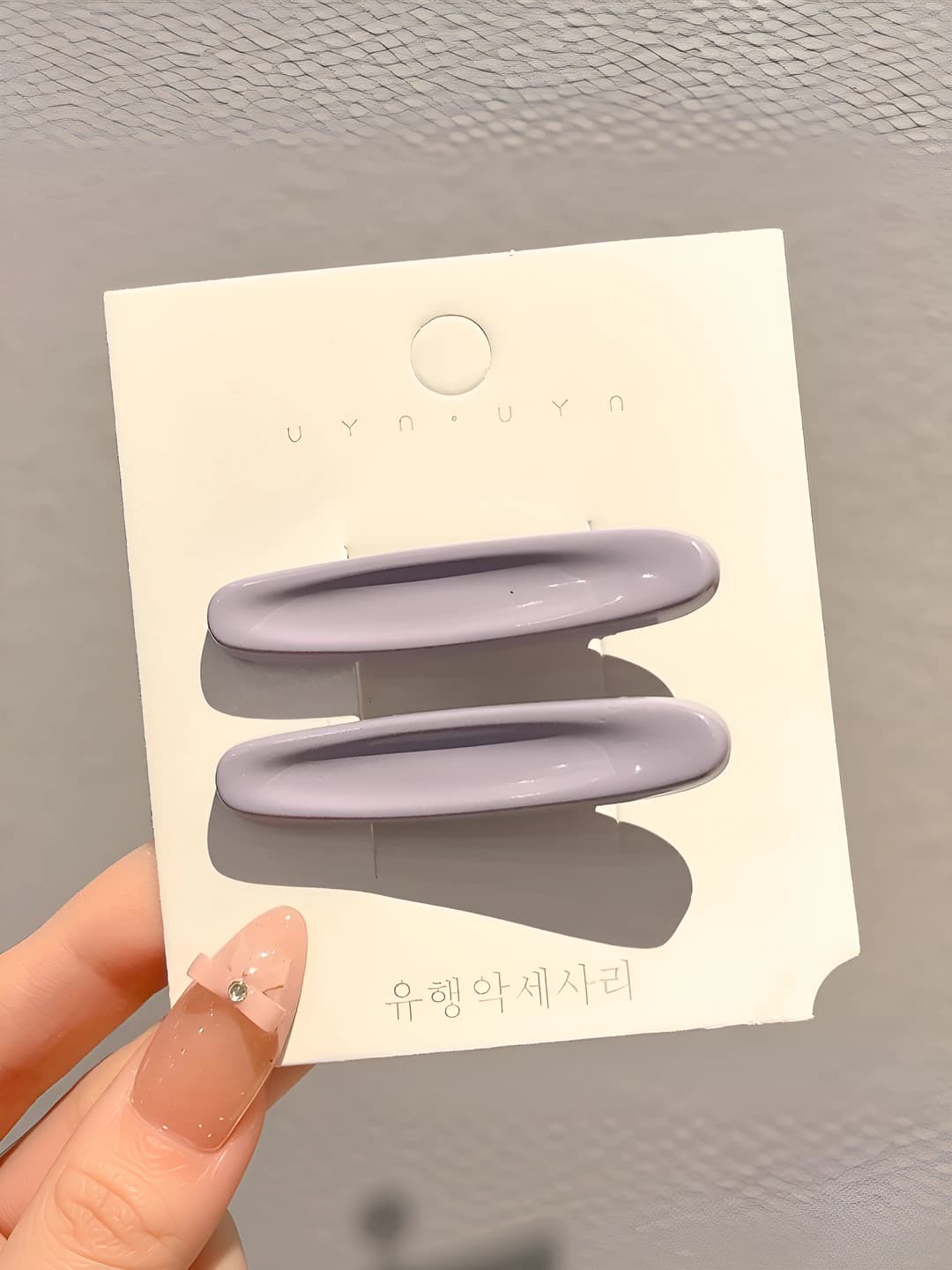 3# Rangli oval gulli soch to'g'asi Binafsha rang Juft ~5.2cm