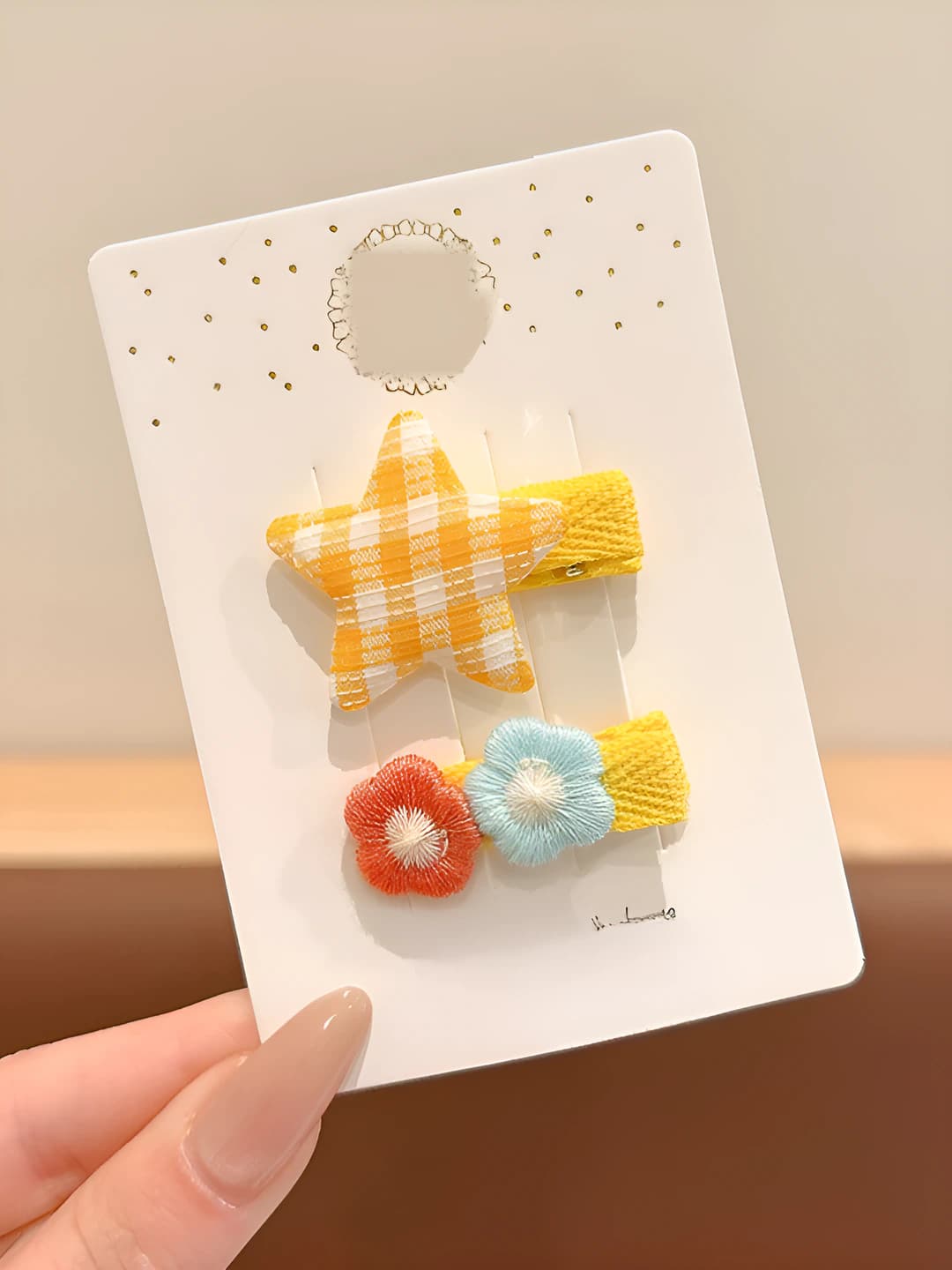 3# Small floral clip Yellow 2 pcs ~3.8 cm