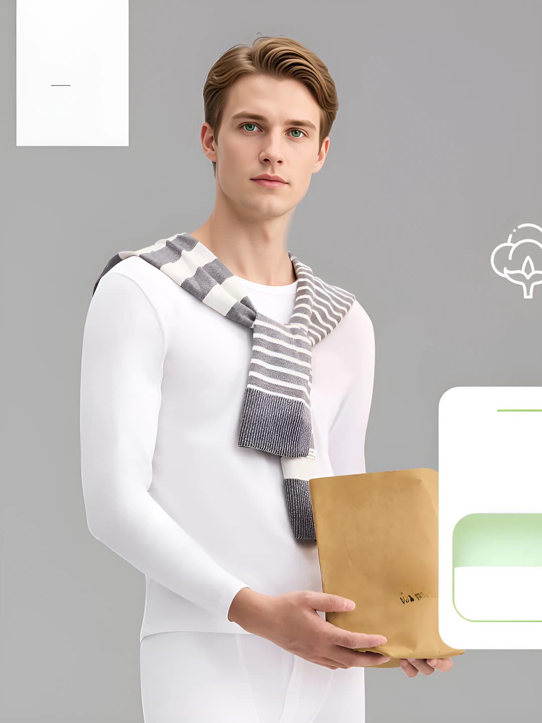 Men's top, glossy white
