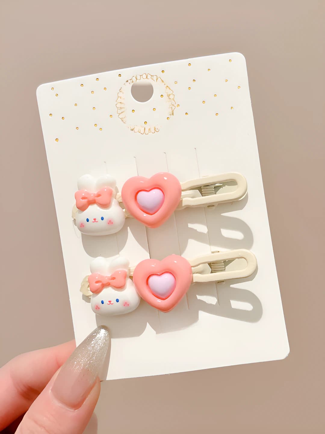 8# Bunny hearts, 1 pair, 6 cm