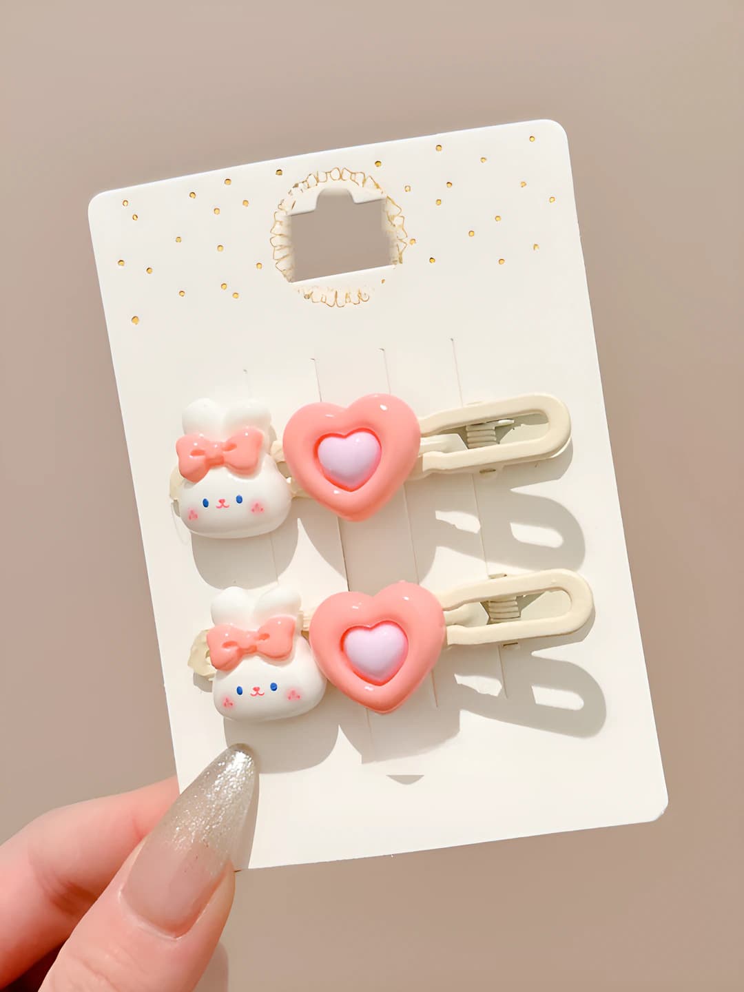 8# Bunny hearts, 1 pair, 6 cm