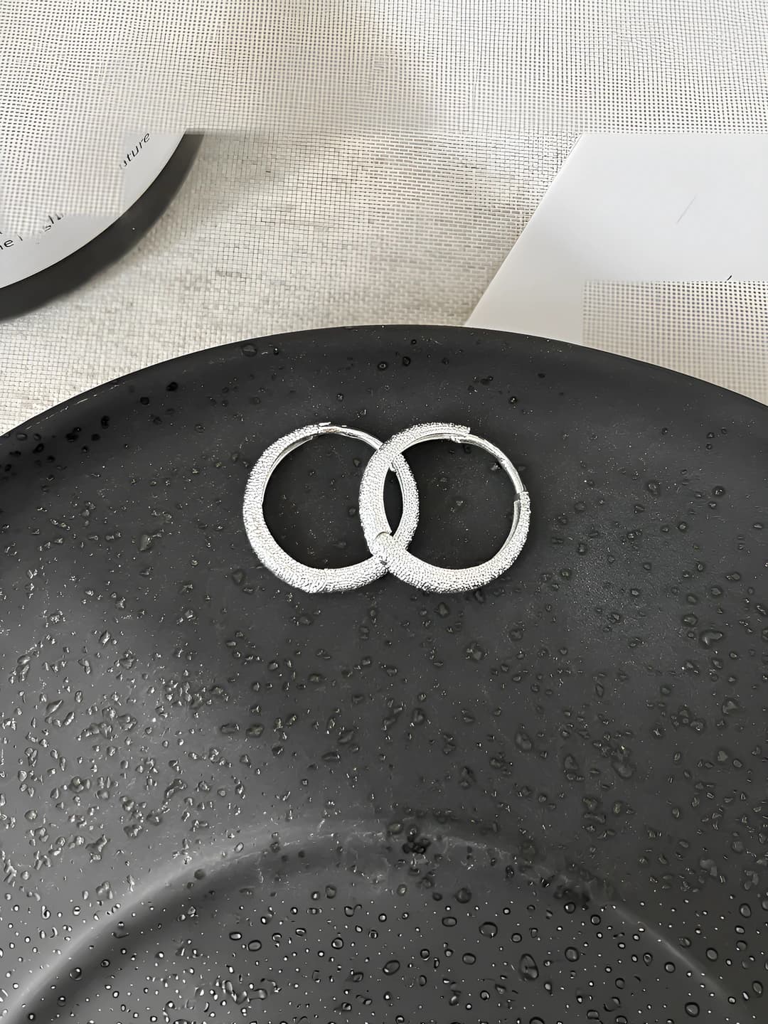 White matte earrings