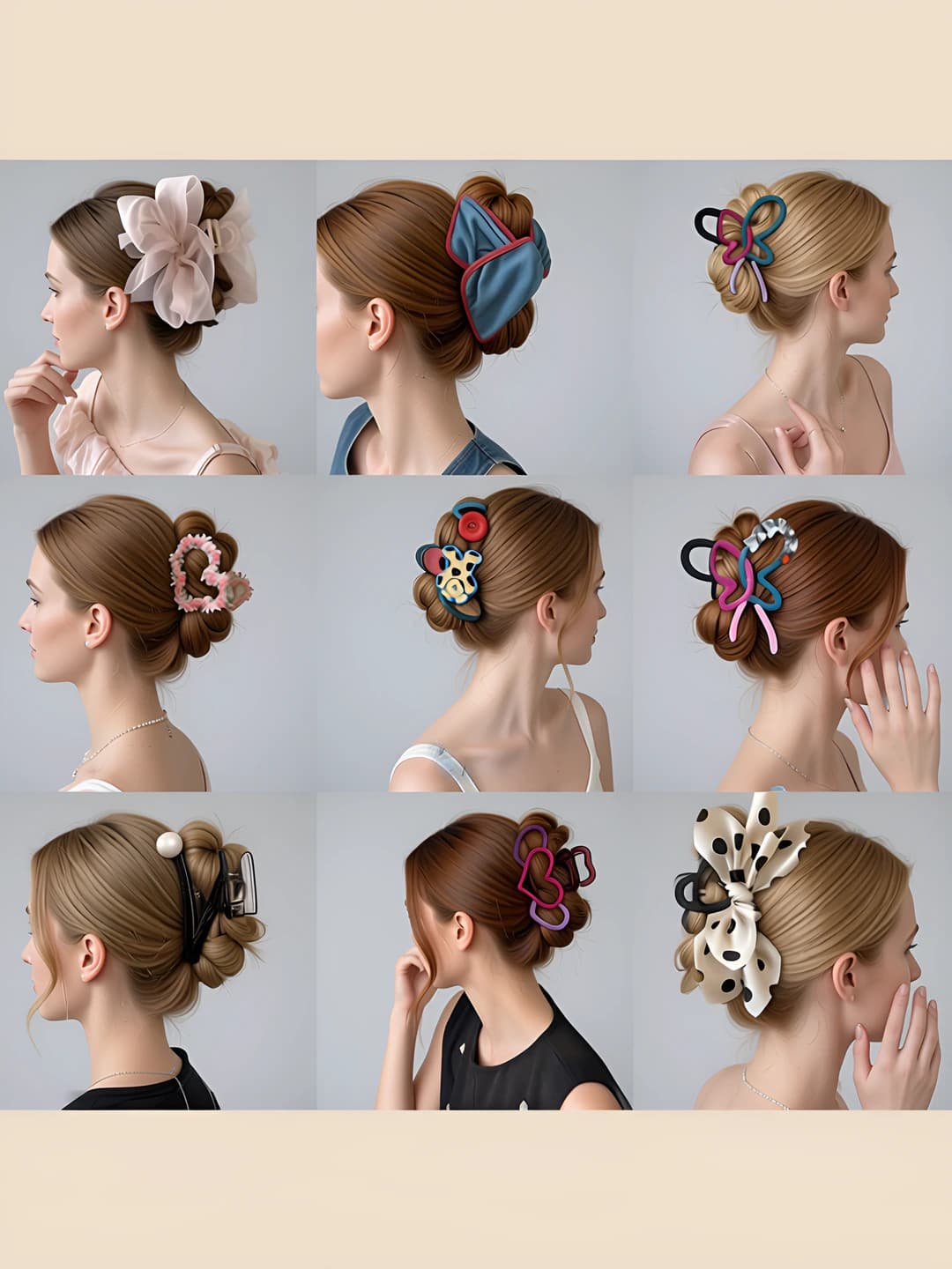 Women's hair clips and combs: Korean style, cartoon dog design, handmade, mixed materials