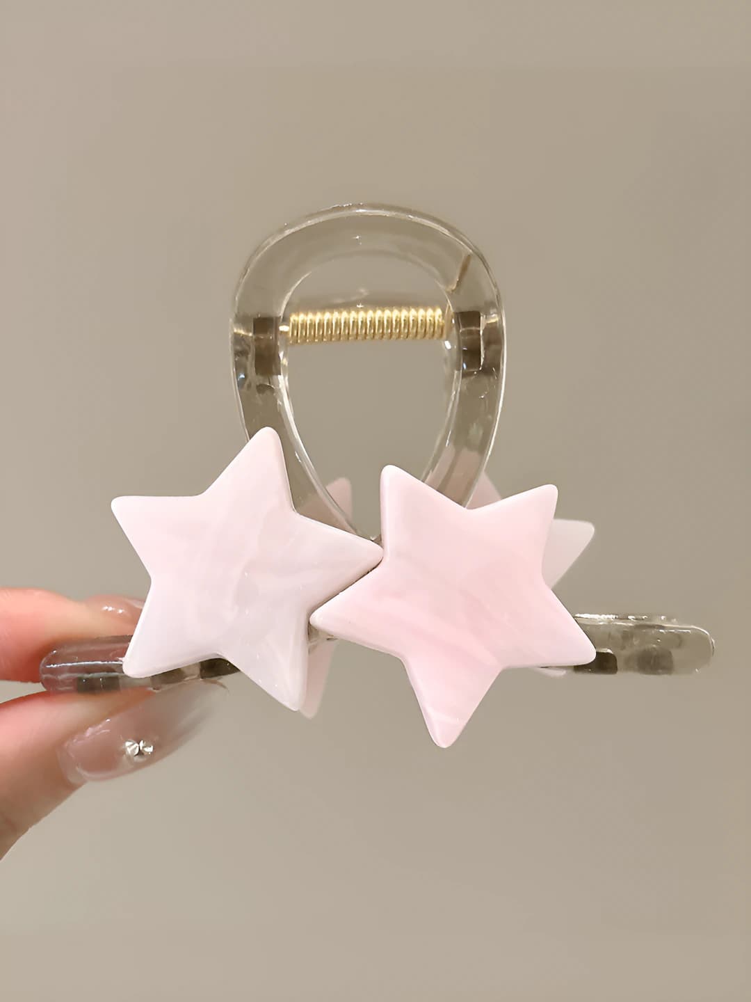2# Pink stars clip, 8 cm