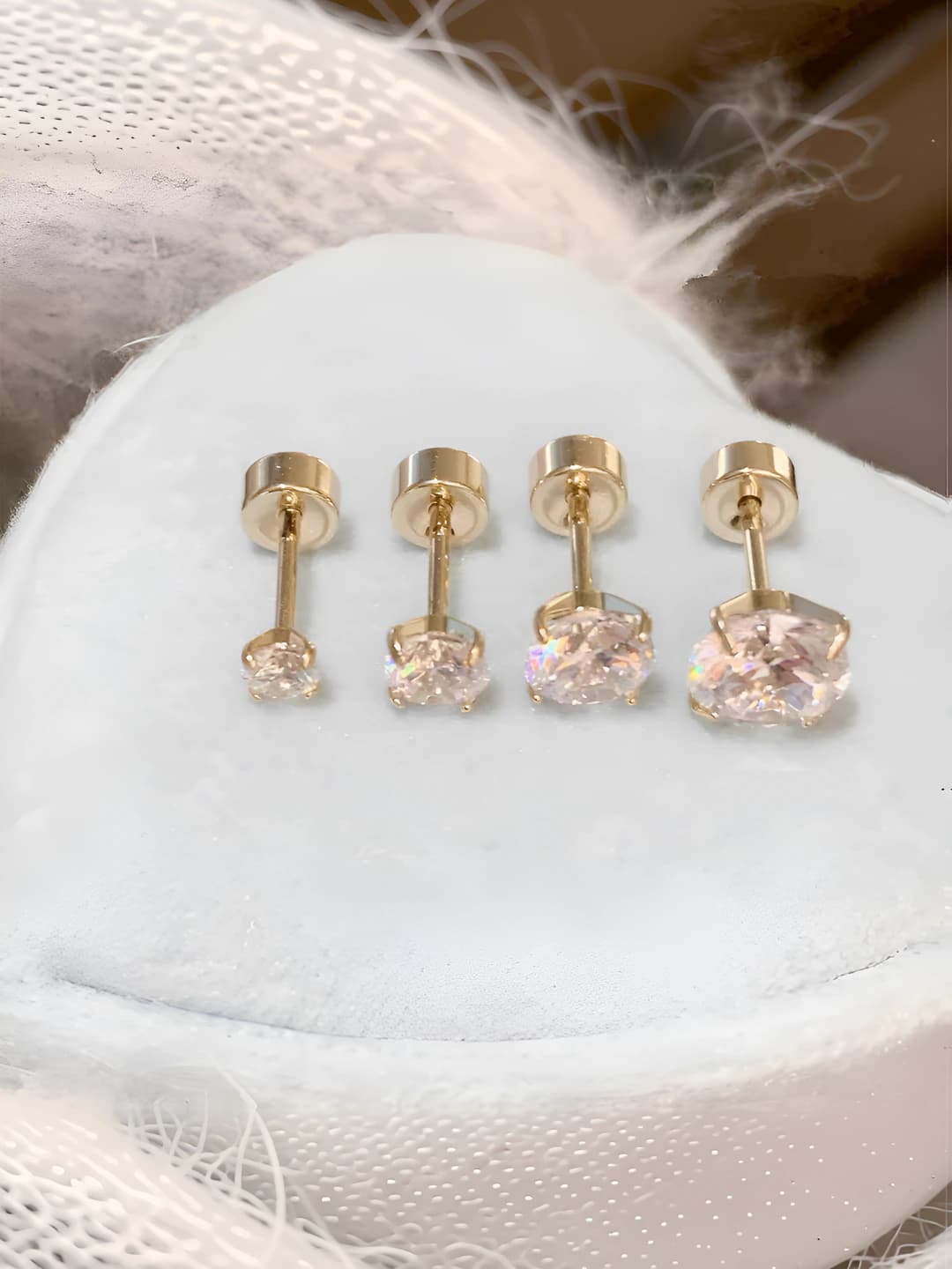 3mm zircon ear bone stud 1 pc