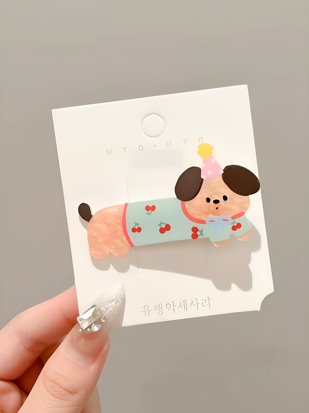 3# Cherry dog hair clip