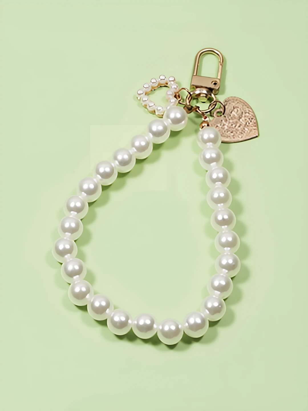 Pearl chain, double heart