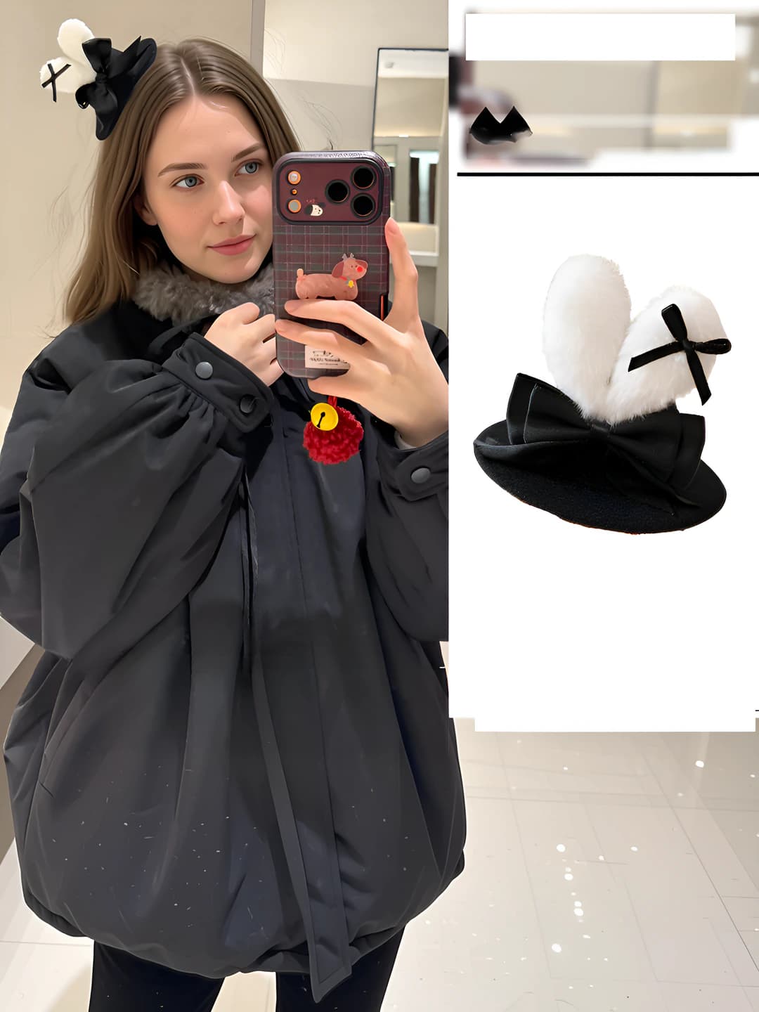 Quloqsiz bow qiz shapka